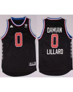Blazers #0 Damian Lillard Black 2015 All Star Stitched NBA Jersey