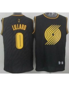 Blazers #0 Damian Lillard Black Precious Metals Fashion Stitched NBA Jersey