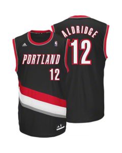 Blazers #12 LaMarcus Aldridge Black Revolution 30 Stitched NBA Jersey