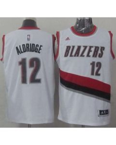 Blazers #12 LaMarcus Aldridge Stitched White NBA Jersey
