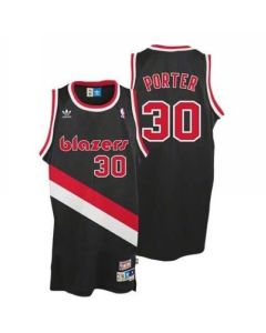 Blazers #30 Terry Porter Black Throwback Stitched NBA Jersey