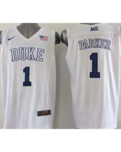 Blue Devils #1 Jabari Parker White Basketball Elite Stitched NCAA Jersey
