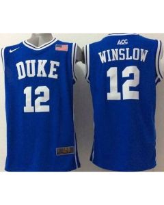 Blue Devils #12 Justise Winslow Blue Basketball Stitched NCAA Jersey