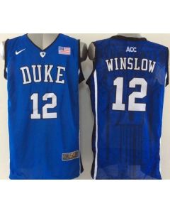 Blue Devils #12 Justise Winslow Royal Blue Basketball New Stitched NCAA Jersey