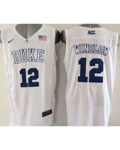 Blue Devils #12 Justise Winslow White Basketball Elite Stitched NCAA Jersey