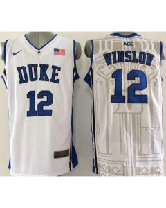 Blue Devils #12 Justise Winslow White Basketball New Stitched NCAA Jersey