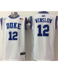 Blue Devils #12 Justise Winslow White Basketball Stitched NCAA Jersey