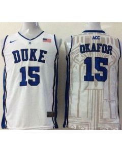 Blue Devils #15 Jahlil Okafor White Basketball Stitched NCAA Jersey