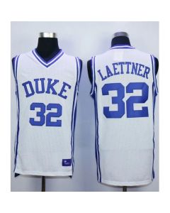 Blue Devils #32 Christian Laettner White Basketball Stitched NCAA Jersey