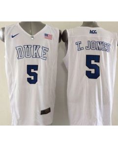 Blue Devils #5 Tyus Jones White Basketball Elite Stitched NCAA Jersey