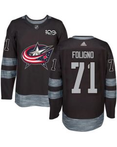 Blue Jackets #71 Nick Foligno Black 1917-2017 100th Anniversary Stitched NHL Jersey
