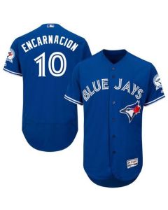 Blue Jays #10 Edwin Encarnacion Blue Flexbase Authentic Collection Stitched MLB Jersey