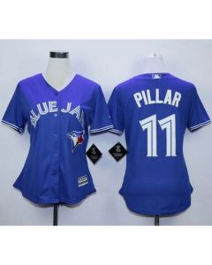 Blue Jays #11 Kevin Pillar Blue Alternate Women's Stitched MLB Jersey