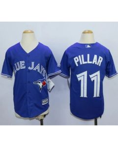 Blue Jays #11 Kevin Pillar Blue Cool Base Stitched Youth MLB Jersey