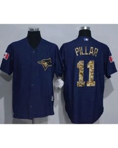 Blue Jays #11 Kevin Pillar Denim Blue Salute to Service Stitched MLB Jersey