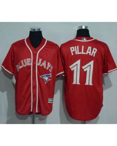 Blue Jays #11 Kevin Pillar Red New Cool Base Canada Day Stitched MLB Jersey