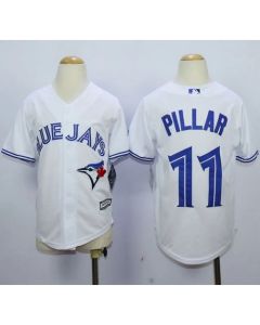 Blue Jays #11 Kevin Pillar White Cool Base Stitched Youth MLB Jersey