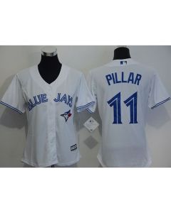 Blue Jays #11 Kevin Pillar White Women's Home Stitched MLB Jersey