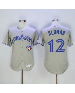 Blue Jays #12 Roberto Alomar Grey Flexbase Authentic Collection Stitched MLB Jersey
