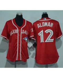 Blue Jays #12 Roberto Alomar Red Women's Canada Day Stitched MLB Jersey