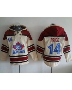 Blue Jays #14 David Price Cream Sawyer Hooded Sweatshirt MLB Hoodie