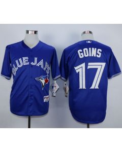 Blue Jays #17 Ryan Goins Blue Cool Base Stitched MLB Jersey