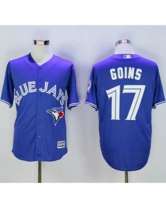 Blue Jays #17 Ryan Goins Blue New Cool Base 40th Anniversary Stitched MLB Jersey
