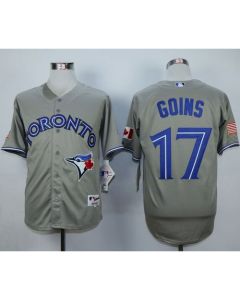 Blue Jays #17 Ryan Goins Grey Cool Base Stitched MLB Jersey