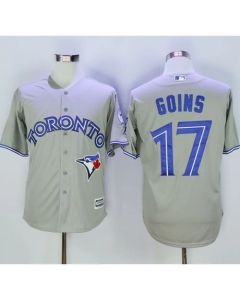 Blue Jays #17 Ryan Goins Grey New Cool Base 40th Anniversary Stitched MLB Jersey