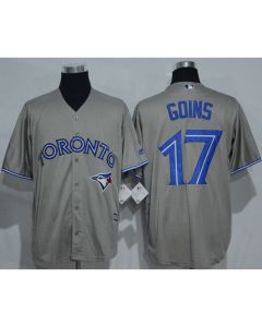 Blue Jays #17 Ryan Goins Grey New Cool Base Stitched MLB Jersey