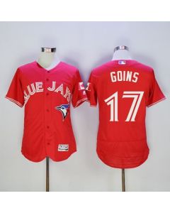 Blue Jays #17 Ryan Goins Red Flexbase Authentic Collection Canada Day Stitched MLB Jersey