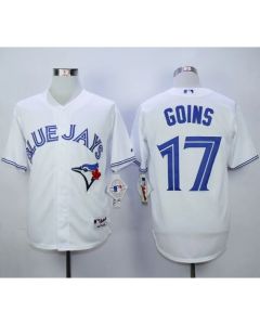 Blue Jays #17 Ryan Goins White Cool Base Stitched MLB Jersey