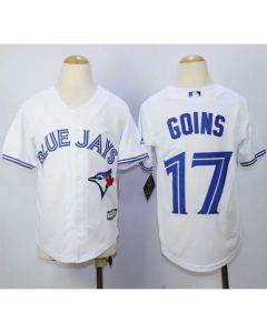 Blue Jays #17 Ryan Goins White Cool Base Stitched Youth MLB Jersey