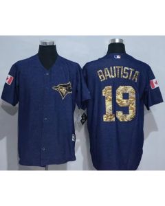 Blue Jays #19 Jose Bautista Denim Blue Salute to Service Stitched MLB Jersey