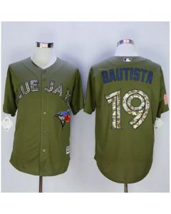 Blue Jays #19 Jose Bautista Green Camo New Cool Base Stitched MLB Jersey