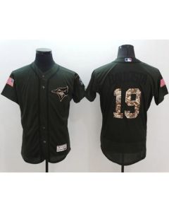 Blue Jays #19 Jose Bautista Green Flexbase Authentic Collection Salute to Service Stitched MLB Jersey