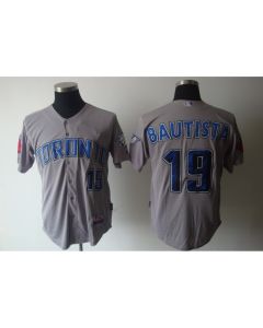 Blue Jays #19 Jose Bautista Grey Cool Base Stitched MLB Jersey