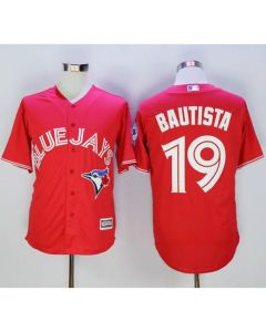 Blue Jays #19 Jose Bautista Red New Cool Base 40th Anniversary Stitched MLB Jersey