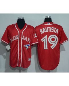 Blue Jays #19 Jose Bautista Red New Cool Base Canada Day Stitched MLB Jersey