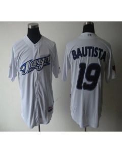 Blue Jays #19 Jose Bautista White Cool Base Stitched MLB Jersey