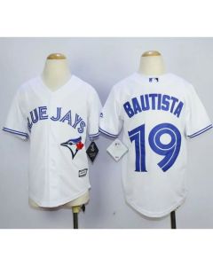 Blue Jays #19 Jose Bautista White New Cool Base Stitched Youth MLB Jersey