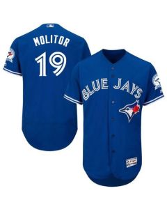 Blue Jays #19 Paul Molitor Blue Flexbase Authentic Collection Stitched MLB Jersey