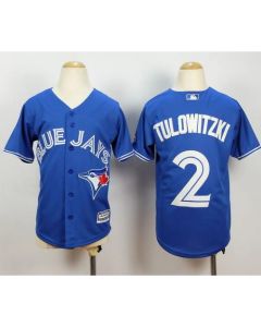 Blue Jays #2 Troy Tulowitzki Blue Cool Base Stitched Youth MLB Jersey