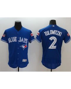 Blue Jays #2 Troy Tulowitzki Blue Fashion Stars & Stripes Flexbase Authentic Stitched MLB Jersey