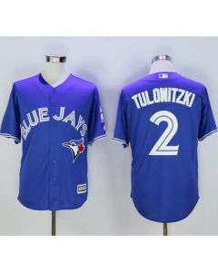 Blue Jays #2 Troy Tulowitzki Blue New Cool Base 40th Anniversary Stitched MLB Jersey