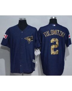 Blue Jays #2 Troy Tulowitzki Denim Blue Salute to Service Stitched MLB Jersey