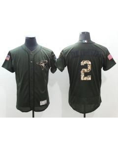 Blue Jays #2 Troy Tulowitzki Green Flexbase Authentic Collection Salute to Service Stitched MLB Jersey