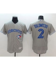 Blue Jays #2 Troy Tulowitzki Grey Flexbase Authentic Collection Stitched MLB Jersey
