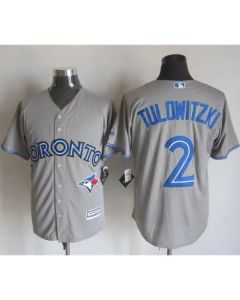 Blue Jays #2 Troy Tulowitzki Grey New Cool Base Stitched MLB Jersey