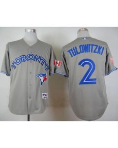 Blue Jays #2 Troy Tulowitzki Grey Stitched MLB Jersey